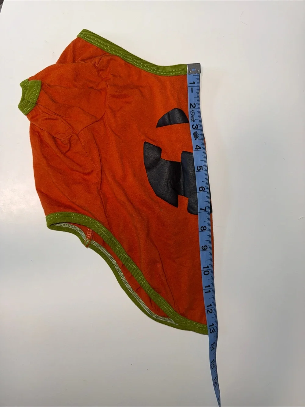 Halloween Pumpkin Dog Tee - Orange with Green Trim